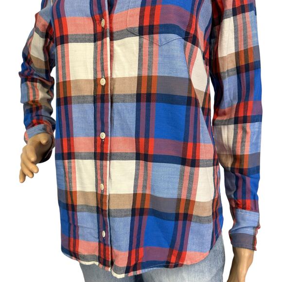 J. Crew Boy Shirt in Pacey Plaid Flannel C9828 Size 00 - Picture 10 of 14